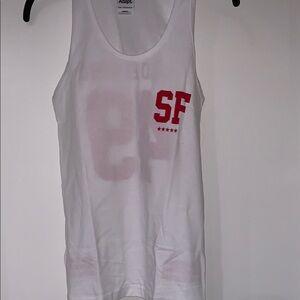 Adapt White and Red Athletic Tank Top
